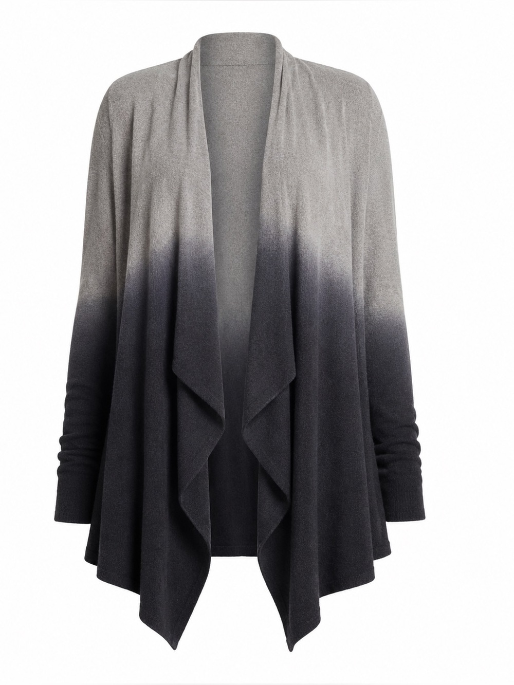 Barefoot Dreams CozyChic Calypso Wrap Sweater Grey Black Ombre Size L/XL NEW